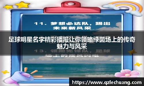 足球明星名字精彩播报让你领略绿茵场上的传奇魅力与风采